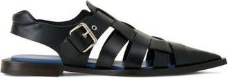 Lanvin Pointed-Toe Leather Sandals in Black at Nordstrom, Size 44 Eu