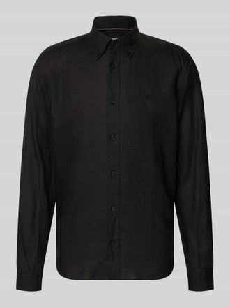 HUGO BOSS Regular Fit Freizeithemd aus reinem Leinen Modell LIAM in Black, Gr&ouml;&szlig;e XXXL