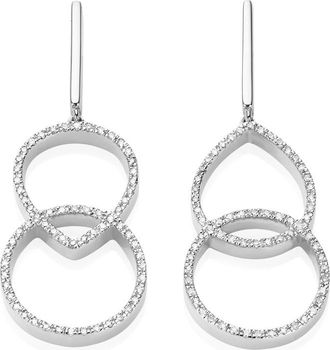 Monica Vinader Sterling Silver Naida Kiss Open Cocktail Earrings Diamond