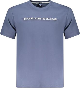 North Sails Blauw Katoenen Heren T-Shirt met Gedurfd Print - Heren - T-shirts - Blauw - S - Katoen - Tops