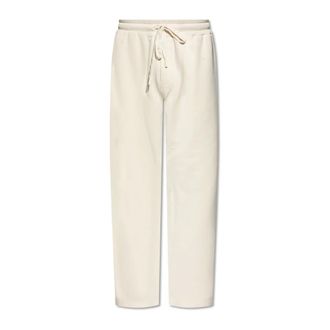 Dolce & Gabbana Broeken, Heren, Beige, S, Katoen, Stretch Jersey Joggingbroek met Borduursel