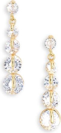 Nordstrom Rack Floating Cubic Zirconia Linear Drop Earrings in Clear- Gold at Nordstrom Rack