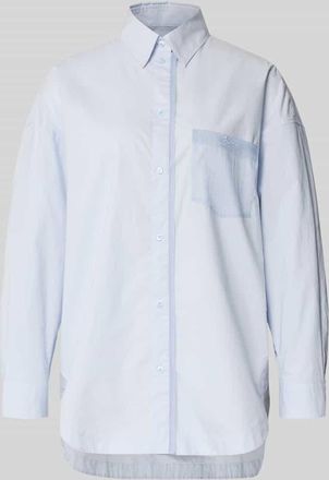 Boss Orange by Hugo Boss BOSS Orange Oversized Langarmbluse aus reiner Baumwolle Modell C_Bonsta in Hellblau, Größe 36