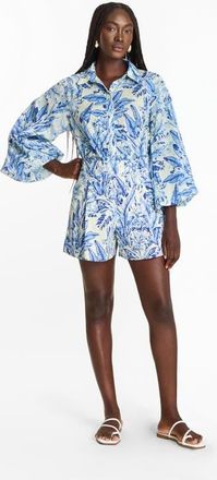 Diarrablu Printed Cotton Poplin Adi Shorts Toile Blu at Nordstrom, Size Xx-Large
