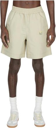 Diomene Casual Shorts, male, Beige, Size: L Embroidered Shorts