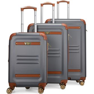 19V69 Vintage 3 Piece Expandable Spinner Luggage Set in Gray at Nordstrom