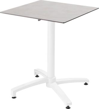 Oviala Mesa de jardín de 60 x 60 cm laminada en hormigón gris claro