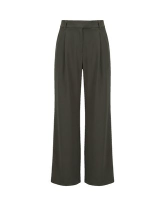 Patrizia Pepe Military Green High-Waisted Wide-Leg Pants