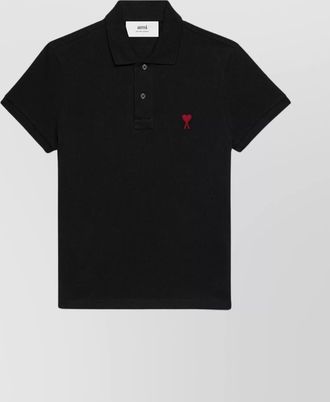 Ami organic cotton piqu&eacute; logo-embroidered polo shirt