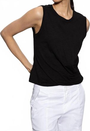 Sanctuary Ribbed Draped Tank In Black