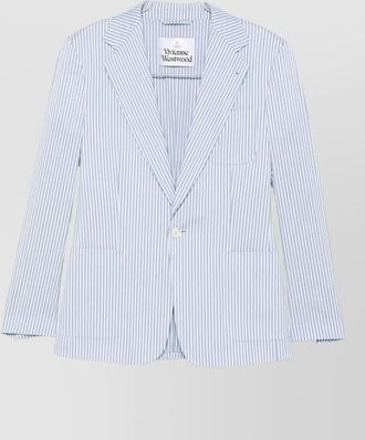 Vivienne Westwood blazer notch lapel striped nylon blend silk