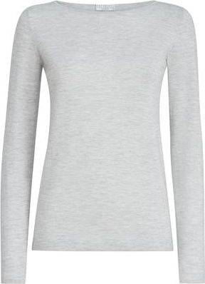 Brunello Cucinelli Cashmere and silk Sparkling sweater in Pebble at Nordstrom, Size Xx-Small Eu