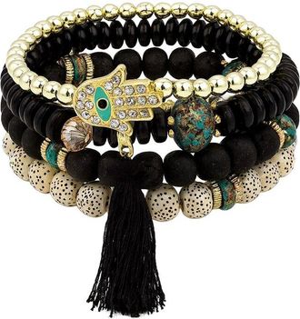 Jean Claude Stainless Steel 4Pc Bracelet Set