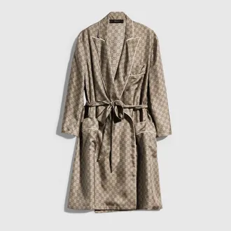 Gucci Printed Silk Twill Shirt, Beige