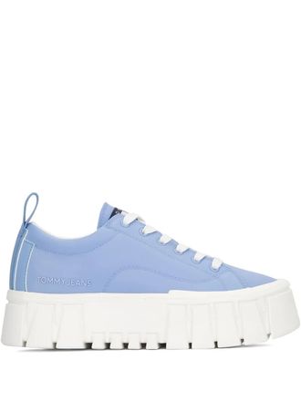 Tommy Hilfiger platform lace-up sneakers - women - Polyamide/Fabric/Rubber - 37 - Blue