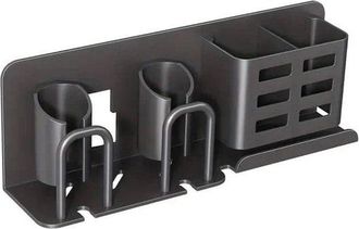 OEM Soporte Para Cepillos De Dientes De Ba&ntilde;o, Soporte Para Cepillos De Dientes El&eacute;ctricos (doble Ranura), Aluminio, No Requiere Perforaci&oacute;n, Gris