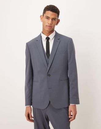 Asos Giacca da abito slim blu scuro