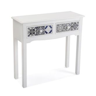 VERSA Consola recibidor con 2 cajones en madera aglomerada blanco