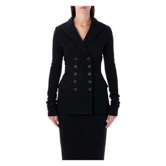 Dolce & Gabbana Black Double-Breasted Jacket Elegant Evening Wear