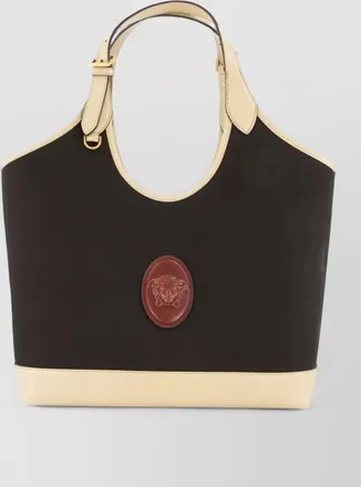 Versace large leather tote bag
