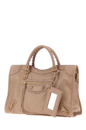 Balenciaga Womens Antiqued Pink Leather Medium Le City Handbag Blush Borse A Mano Bag
