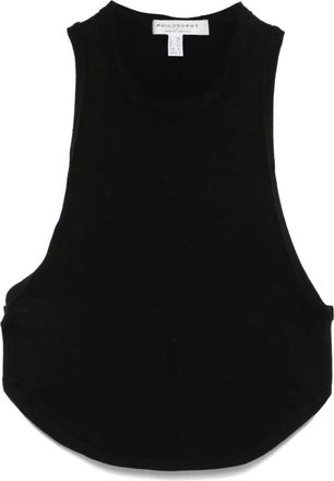 Philosophy di Lorenzo Serafini Top corto con apertura sul retro - Nero