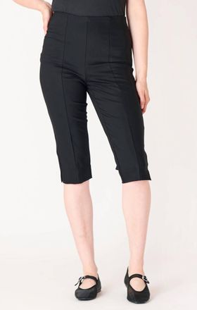 BLACK TAPE Capri Pants With Piping Detail In Black