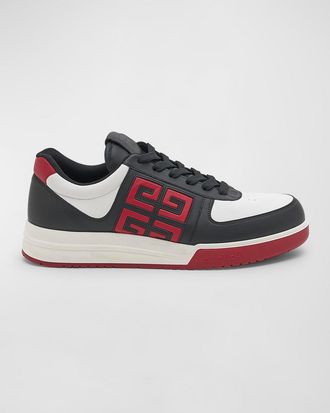 Givenchy Mens G4 Bicolor Leather Low-Top Sneakers