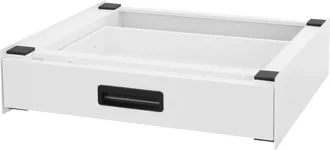 ML Design Ml-design - Bastidor Intermedio Con Caj&oacute;n Extra&iacute;ble De Acero 60.5 X 54 Cm Blanco Soporte De Conexi&oacute;n Para Lavadora Y Secadora Kit Intermedio Universal