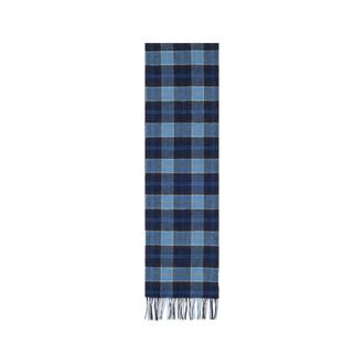 Barbour Winter Scarves, male, Blue, Size: ONE SIZE Checked Wool Handwash Scarf