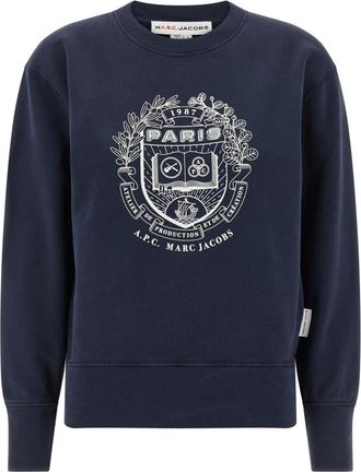 A.P.C. A.p.c., Dames, Sweatshirts & Hoodies, Blauw, Maat: M Katoen