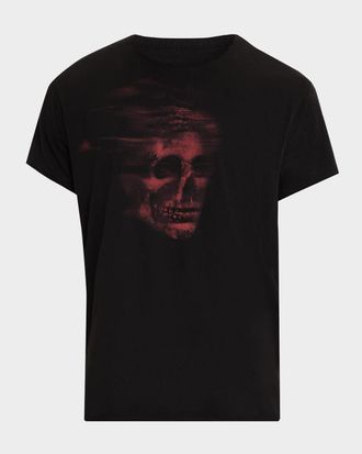 John Varvatos Mens Flame Skull Graphic T-Shirt