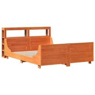 Berkfield Home Sleek Bed Frame without Mattress Wax Brown 135x190 cm Double Soli