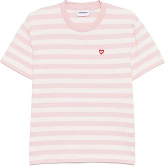 Chocoolate striped logo T-shirt - women - Cotton - S - Pink