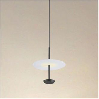 Trade Shop Trade Shop Traesio - Trade Shop - Lampadario a Sospensione Luce 4000k Led 12w Disco Paralume Piatto Nero Rotondo 33115