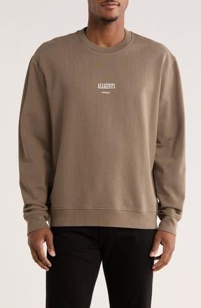 AllSaints Burman Crewneck Cotton Sweatshirt in Cage Brown at Nordstrom Rack, Size Xx-Large