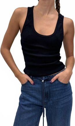 perfectwhitetee Debbie Cotton Tank In True Black
