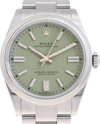Rolex Oyster Perpetual Automatic Chronometer Green Dial Mens Watch M134300-0006