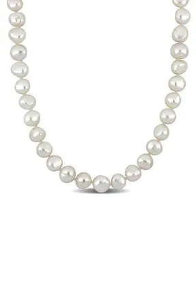 Delmar 12mm Cultured Freshwater Pearl Necklace in White at Nordstrom Rack