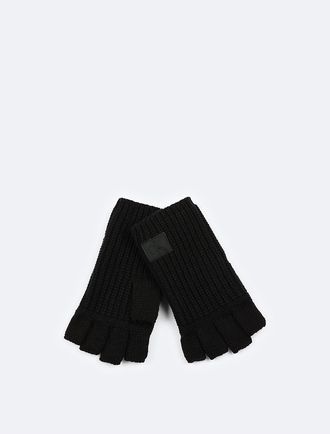Calvin Klein Mens Mens Ribbed Knit Gloves - Black
