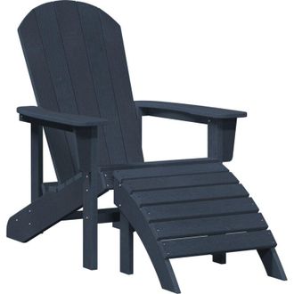 vidaXL Silla Adirondack Azul Marino 74 X 82 X 92cm Pl&aacute;stico Vidaxl