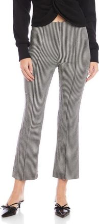 Fifteen Twenty Sigourney Houndstooth Pintuck Pull-On Ankle Bootcut Pants at Nordstrom, Size X-Small