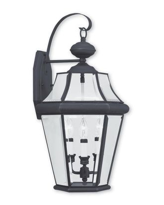 Livex Lighting Livex Georgetown 3-Light Bronze Outdoor Wall Lantern