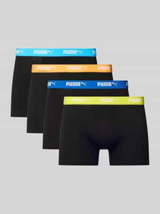 Puma Boxershorts mit elastischem Logo-Bund im 4er-Pack in Black, Gr&ouml;&szlig;e XL