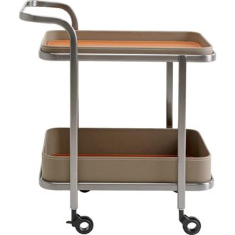 Kare Design Carrito de servicio de acero plata y beige