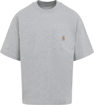 Carhartt Work in Progress S/S Werk T-shirt met Borstzak - Heren - T-shirts - Grijs - XL - Katoen - Tops