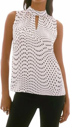 Joseph Ribkoff Dot Print Sleeveless Top In Vanilla/multi