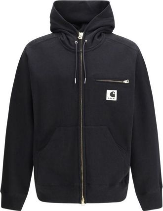sacai Black Cotton Mens Sweatshirt