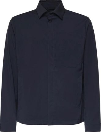 Herno Shirtjack met lange mouwen - Heren - Casual Overhemden - Blauw - 2XL - Wol - Overhemden