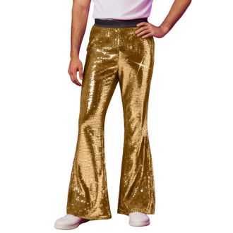 Generic Mens Bell Bottom Pants 2026 New Mens Carnival Sequin Casual Party Flare Pants Shimmering Trousers for Nightlife and Events